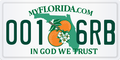 FL license plate 0016RB