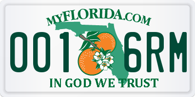 FL license plate 0016RM