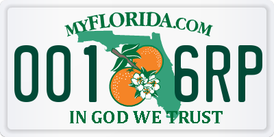 FL license plate 0016RP