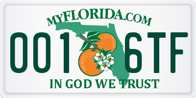FL license plate 0016TF
