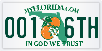 FL license plate 0016TH