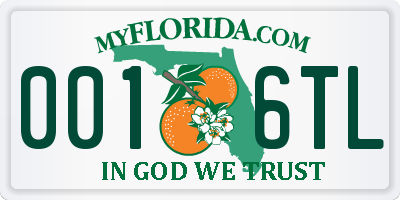 FL license plate 0016TL
