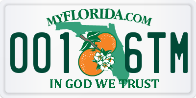 FL license plate 0016TM