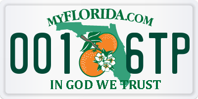 FL license plate 0016TP