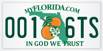 FL license plate 0016TS