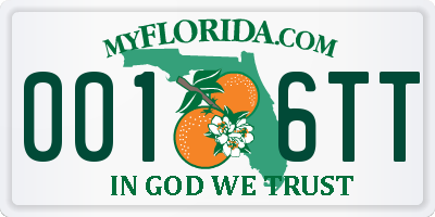 FL license plate 0016TT