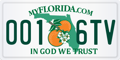 FL license plate 0016TV