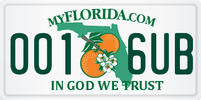 FL license plate 0016UB