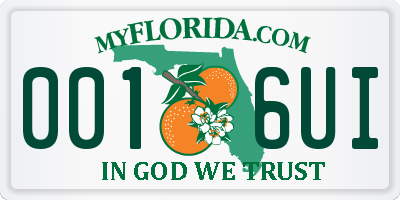 FL license plate 0016UI