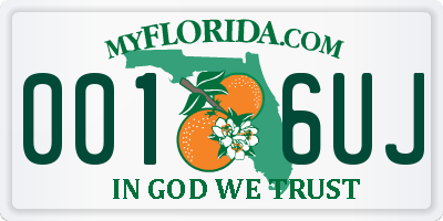 FL license plate 0016UJ
