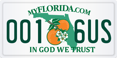 FL license plate 0016US