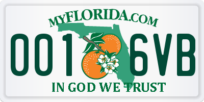 FL license plate 0016VB