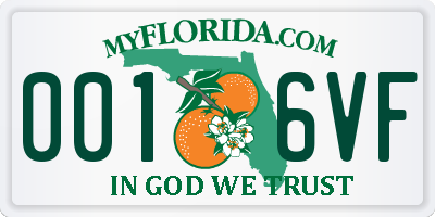 FL license plate 0016VF