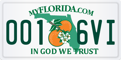 FL license plate 0016VI