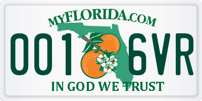 FL license plate 0016VR