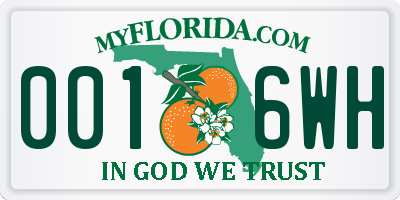 FL license plate 0016WH