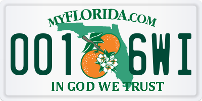 FL license plate 0016WI