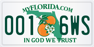 FL license plate 0016WS