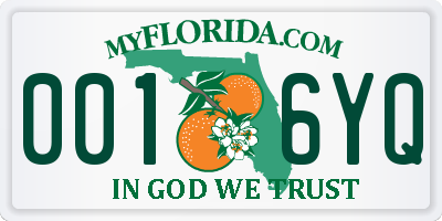 FL license plate 0016YQ