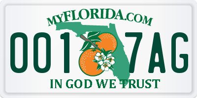 FL license plate 0017AG
