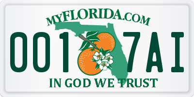 FL license plate 0017AI