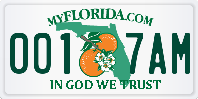 FL license plate 0017AM