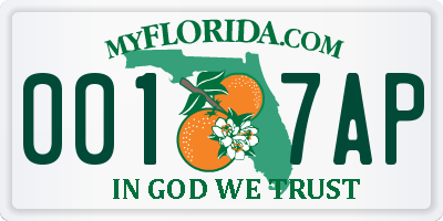 FL license plate 0017AP