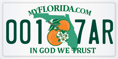 FL license plate 0017AR