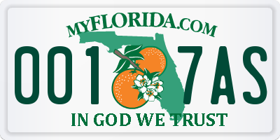 FL license plate 0017AS