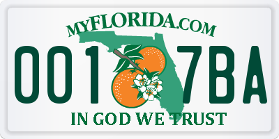 FL license plate 0017BA