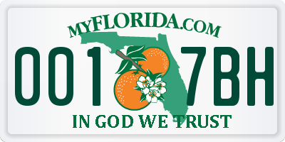 FL license plate 0017BH