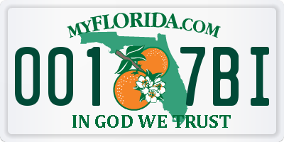 FL license plate 0017BI