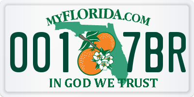 FL license plate 0017BR