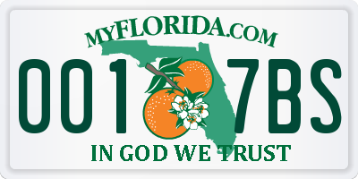 FL license plate 0017BS