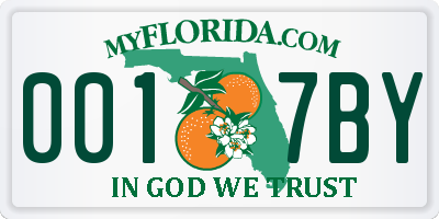 FL license plate 0017BY