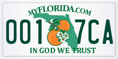 FL license plate 0017CA