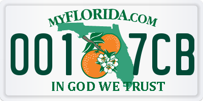 FL license plate 0017CB