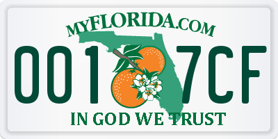 FL license plate 0017CF
