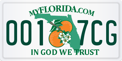 FL license plate 0017CG