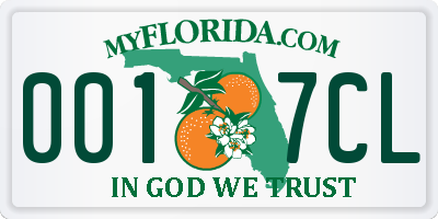 FL license plate 0017CL