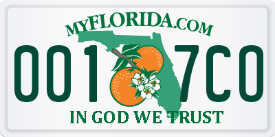 FL license plate 0017CO