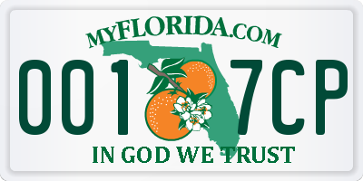 FL license plate 0017CP
