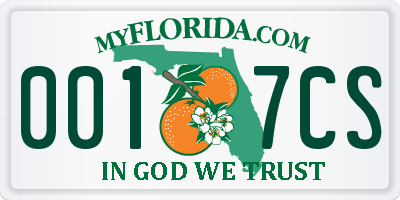 FL license plate 0017CS