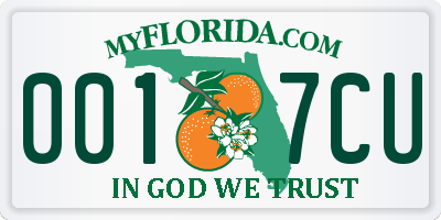 FL license plate 0017CU