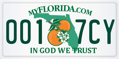 FL license plate 0017CY