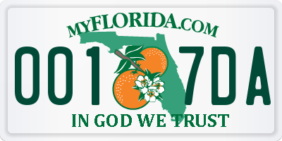 FL license plate 0017DA