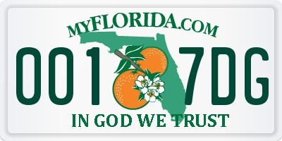 FL license plate 0017DG