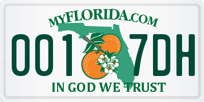 FL license plate 0017DH