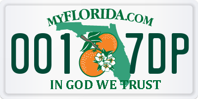 FL license plate 0017DP