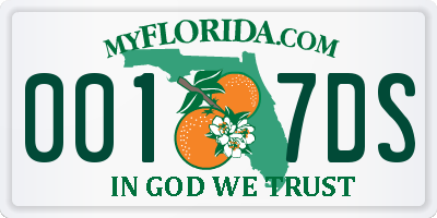 FL license plate 0017DS